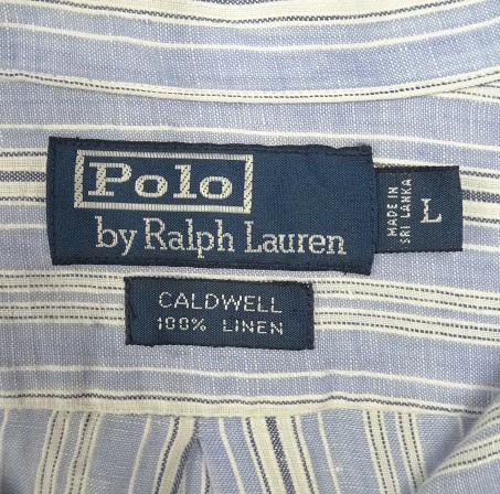 画像2: 90'S RALPH LAUREN "CALDWELL"  リネン 半袖 オープンカラーシャツ ストライプ (VINTAGE)