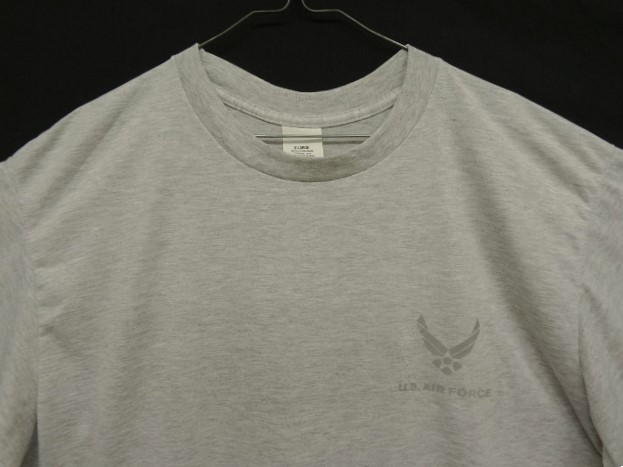 画像: アメリカ軍 USAF (US AIR FORCE) 両面リフレクタープリント Tシャツ アッシュグレー (USED)