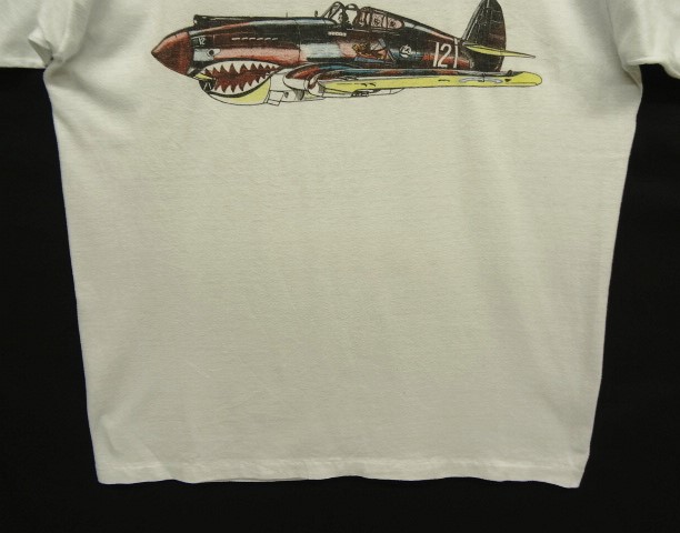 画像: 80'S AVG "FLYING TIGERS" シングルステッチ 両面プリント Tシャツ ホワイト USA製 (VINTAGE)