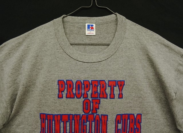 画像: 90'S RUSSELL ATHLETIC "4段プリント" シングルステッチ Tシャツ ヘザーグレー USA製 (DEADSTOCK)