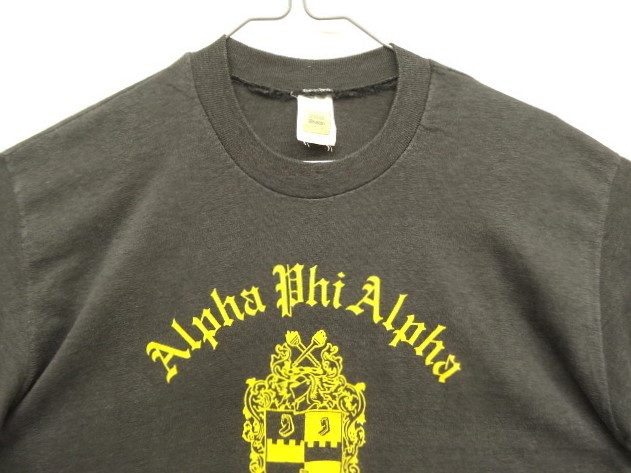 画像: 80'S VELVA SHEEN "ALPHA PHI ALPHA" シングルステッチ 半袖 Tシャツ ブラック USA製 (VINTAGE)