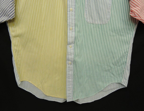 画像: 90'S BROOKS BROTHERS "FUN SHIRT" ポプリン 半袖 BDシャツ クレイジーストライプ USA製 (VINTAGE)