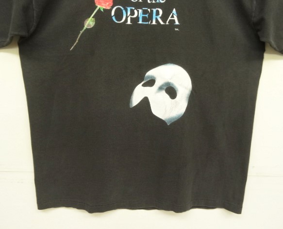 画像: 90'S THE PHANTOM OF THE OPERA シングルステッチ 半袖 Tシャツ フェードブラック (VINTAGE)