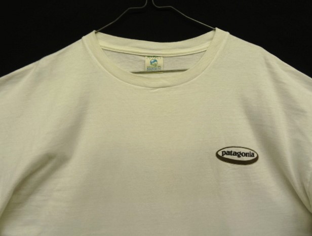 画像: 90'S PATAGONIA オーバルロゴ バックプリント 半袖 Tシャツ ホワイト USA製 (VINTAGE)