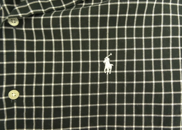 画像: 90'S RALPH LAUREN "CALDWELL" コットン 半袖 オープンカラーシャツ ブラック/ホワイト グラフチェック (VINTAGE)