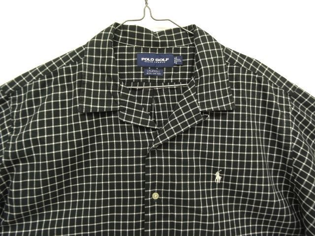 画像: 90'S RALPH LAUREN "CALDWELL" コットン 半袖 オープンカラーシャツ ブラック/ホワイト グラフチェック (VINTAGE)