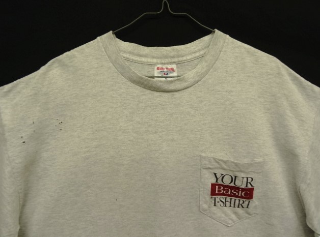 画像: 90'S BASIC CIGARETTES "YOUR BASIC T-SHIRT" シングルステッチ ポケット付き Tシャツ アッシュグレー USA製 (VINTAGE)