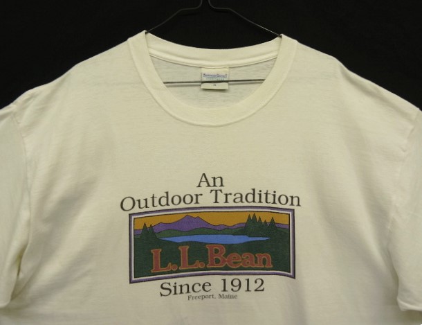 画像: 90'S LL Bean "HARBORSIDE GRAPHICS" シングルステッチ 半袖 Tシャツ ホワイト USA製 (VINTAGE)