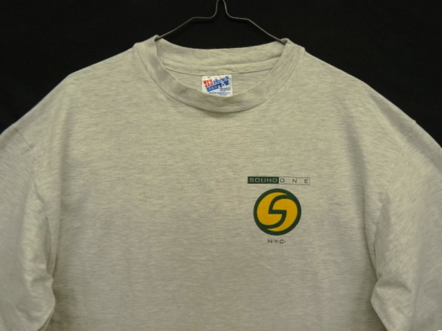 画像: 90'S SOUND ONE NYC 両面プリント 長袖 Tシャツ アッシュグレー (VINTAGE)