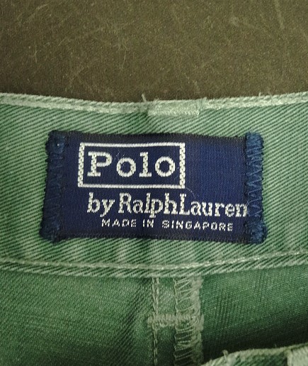 画像2: 90'S RALPH LAUREN ツープリーツ ダブルステッチ チノパンツ フェードグリーン (VINTAGE)