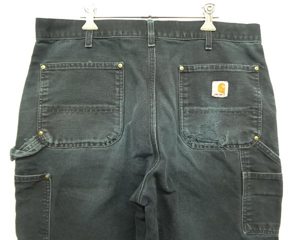 画像: 90'S CARHARTT ダック ダブルニーペインターパンツ フェードブラック W36L30 USA製 (VINTAGE)