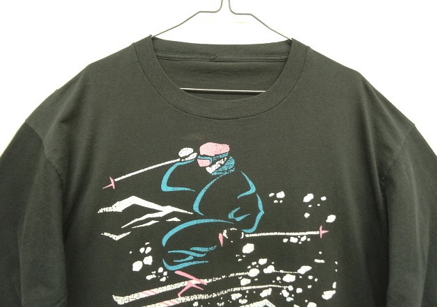 画像: 90'S POLICE WINTER OLYMPIC シングルステッチ 長袖 Tシャツ フェードブラック (VINTAGE)