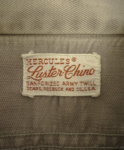 画像2: 60'S HERCULES "LUSTER CHINO" マチ付き ワークシャツ グレー (VINTAGE)