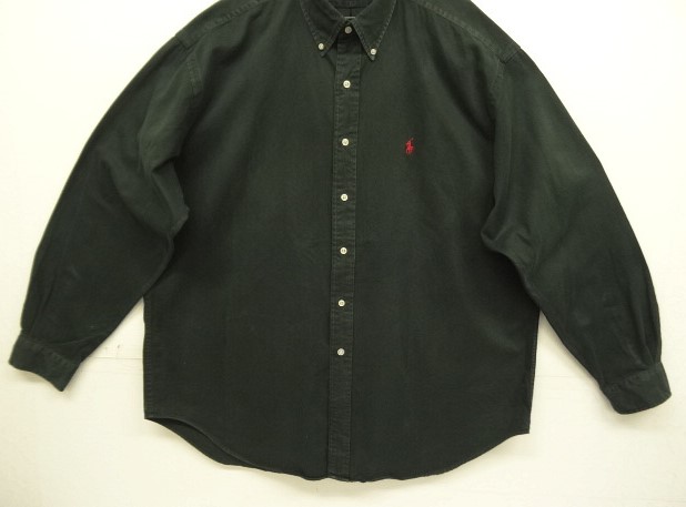 画像: 90'S RALPH LAUREN "BLAKE" ツイル 長袖 BDシャツ ブラック (VINTAGE)