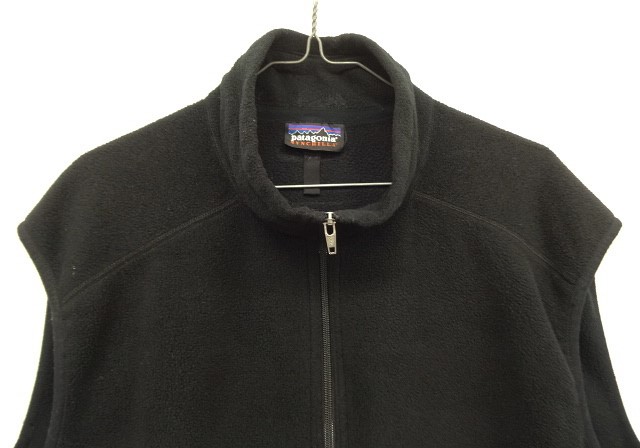 画像: 00'S PATAGONIA "SYNCHILLA" 裾ロゴ フルジップ フリースベスト ブラック (VINTAGE)