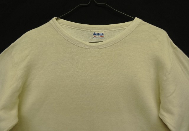 画像: 70'S DUOFOLD "TWO LAYER FABRIC" コットン/ウール 長袖 Tシャツ ナチュラル (VINTAGE)