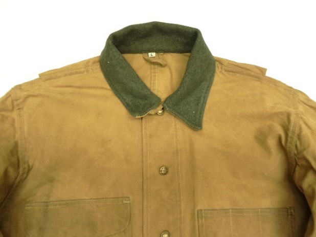 画像: 90'S C.C.FILSON 襟ウール ワックスコットン ショートジャケット カーキ USA製 (VINTAGE)