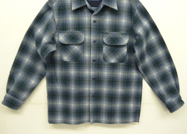 画像: 90'S PENDLETON "BOARD SHIRT" ウール オープンカラーシャツ オンブレチェック メキシコ製 (DEADSTOCK)