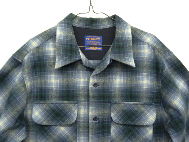 画像: 90'S PENDLETON "BOARD SHIRT" ウール オープンカラーシャツ オンブレチェック メキシコ製 (DEADSTOCK)