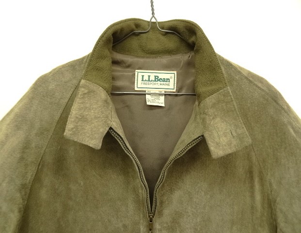 画像: 80'S LL Bean 裏地付き レザー ドリズラージャケット オリーブ TALONジップ USA製 (VINTAGE)