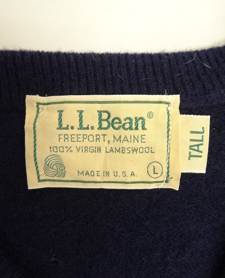 画像2: 80'S LL Bean ラムウール Vネック ニットベスト ネイビー USA製 (VINTAGE)