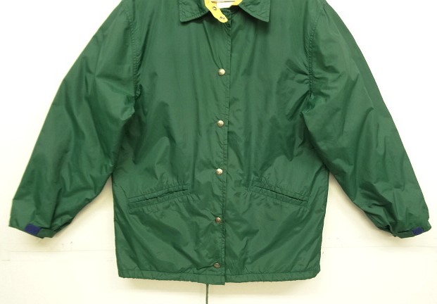 画像: 80'S LL Bean チンスト付き ナイロン コーチジャケット ダークグリーン USA製 (VINTAGE)