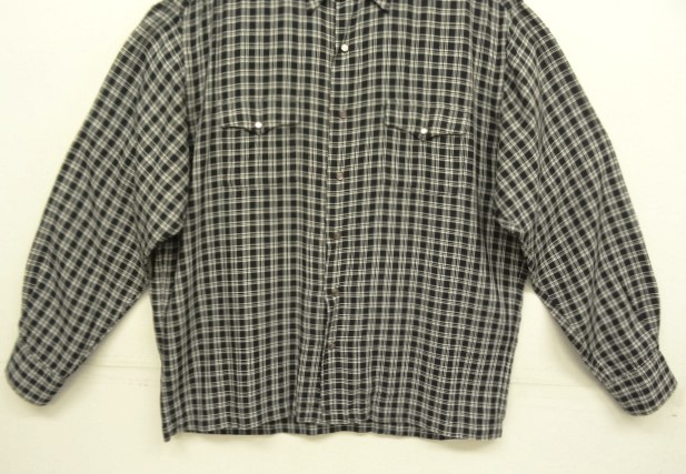 画像: 90'S RALPH LAUREN "CROFTS" レーヨン 長袖 ウエスタン ボックスシャツ チェック柄 (VINTAGE)