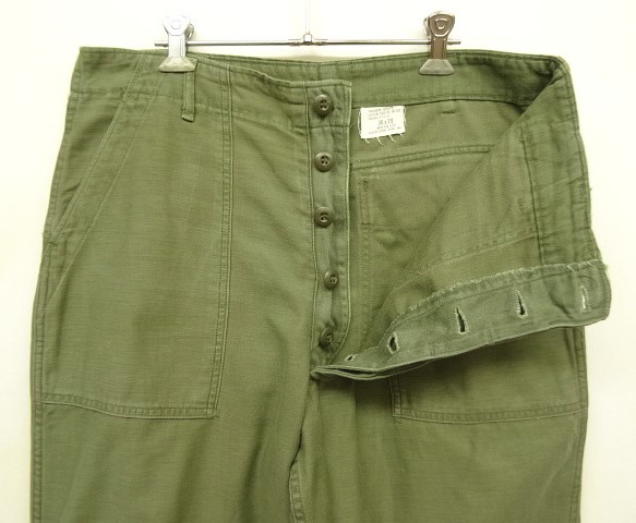 画像: 70'S アメリカ軍 US ARMY "OG107" コットンサテン ベイカーパンツ W36L29 (VINTAGE)