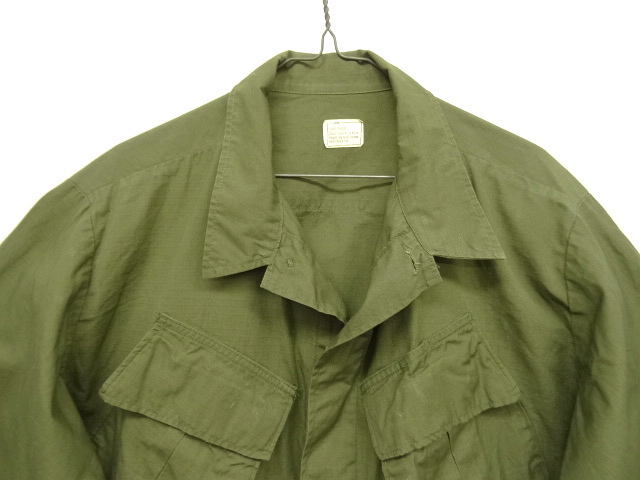 画像: 60'S アメリカ軍 US ARMY "JUNGLE FATIGUE" リップストップ ファティーグジャケット L-SHORT (VINTAGE)