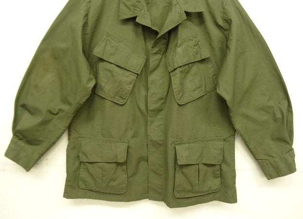 画像: 60'S アメリカ軍 US ARMY "JUNGLE FATIGUE" リップストップ ファティーグジャケット L-SHORT (VINTAGE)