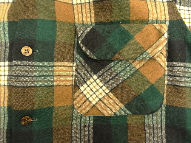 画像: 70'S PENDLETON "BOARD SHIRT" ウール オープンカラーシャツ チェック柄 USA製 (VINTAGE)