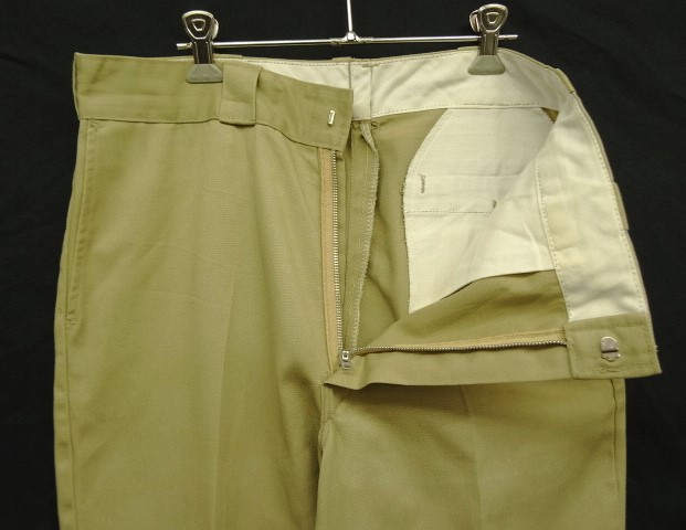 画像: 70'S DICKIES 874 チビタグ ワークパンツ TALONアルミジップ ベージュ W33L32 USA製 (VINTAGE)