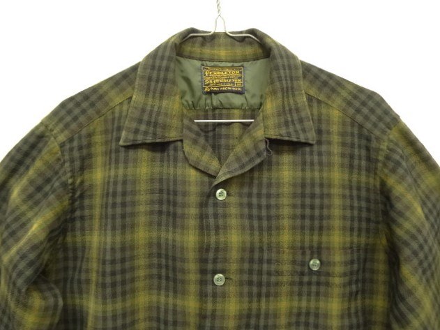 画像: 60'S PENDLETON "SIR PENDLETON" ウール 長袖 オープンカラーシャツ チェック柄 USA製 (VINTAGE)