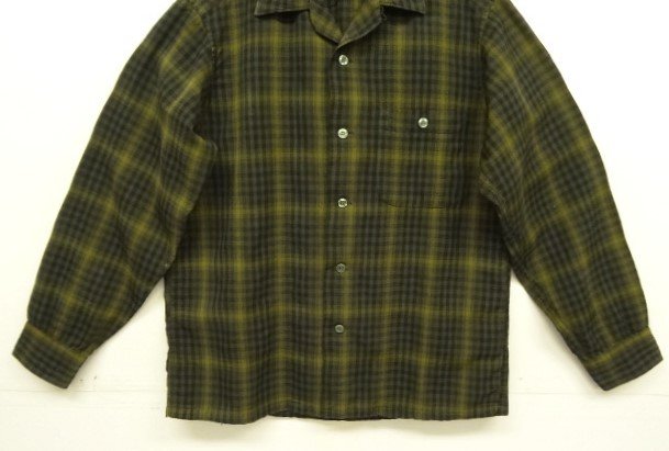 画像: 60'S PENDLETON "SIR PENDLETON" ウール 長袖 オープンカラーシャツ チェック柄 USA製 (VINTAGE)