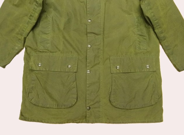 画像: 80'S BARBOUR 2クレスト 旧タグ "BORDER" オイルドジャケット オリーブ イングランド製 (VINTAGE)