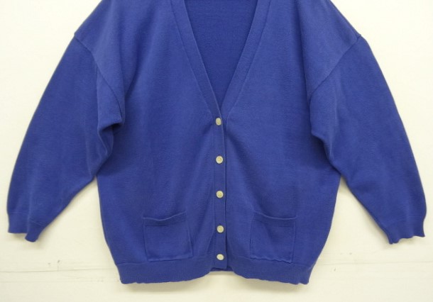 画像: 90'S GAP 旧タグ コットン ドロップショルダー カーディガン ブルー (VINTAGE)