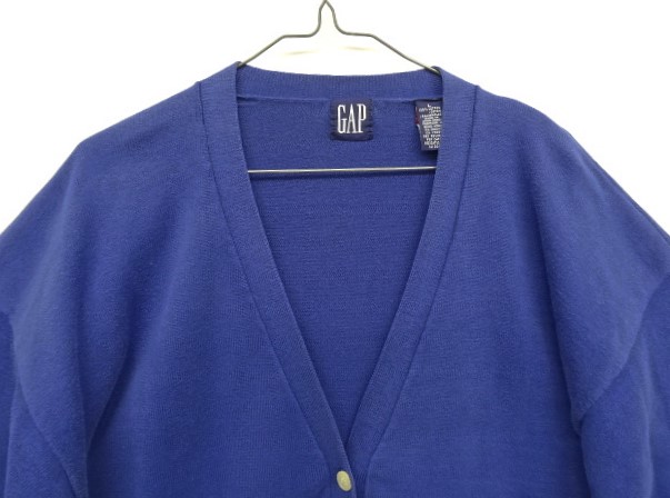 画像: 90'S GAP 旧タグ コットン ドロップショルダー カーディガン ブルー (VINTAGE)