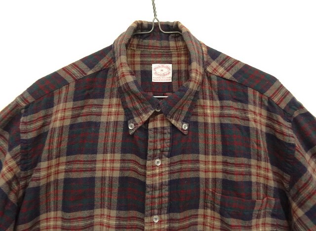 画像: 60'S BROOKS BROTHERS "BROOKS FLANNEL" 6ボタン フランネル BDシャツ チェック柄 イギリス製 (VINTAGE)