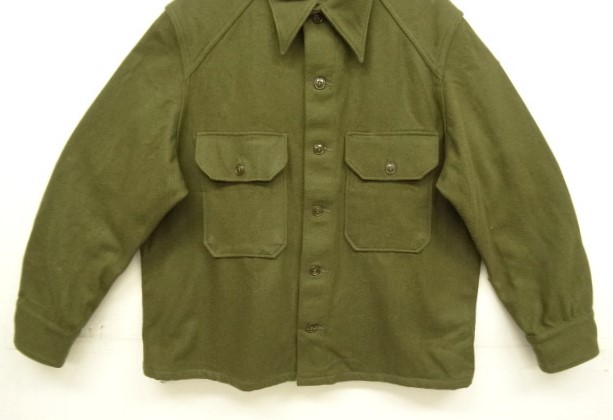 画像: 50'S アメリカ軍 US ARMY 前期モデル クロスヨーク ウール フィールドシャツ オリーブ (DEADSTOCK)