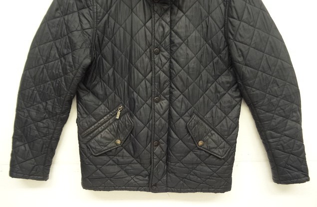 画像: BARBOUR 3クレスト "CHELSEA RIB NECK" キルティングジャケット ブラック (VINTAGE)