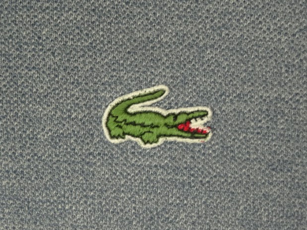 画像: 80'S CHEMISE LACOSTE 長袖 ポロシャツ ブルーグレーヘザー フランス製 (VINTAGE)