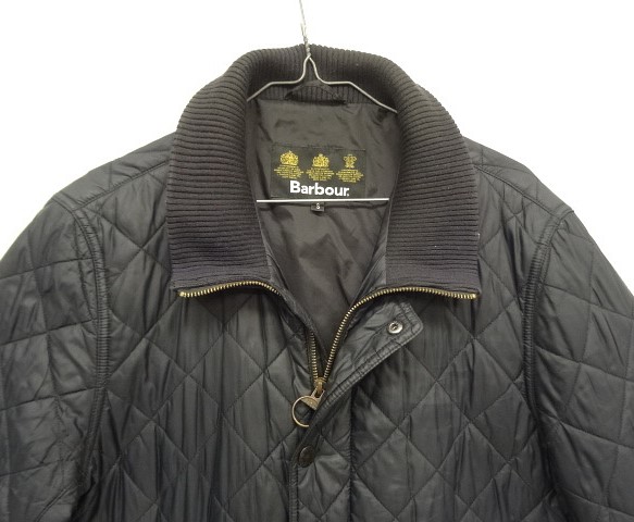 画像: BARBOUR 3クレスト "CHELSEA RIB NECK" キルティングジャケット ブラック (VINTAGE)