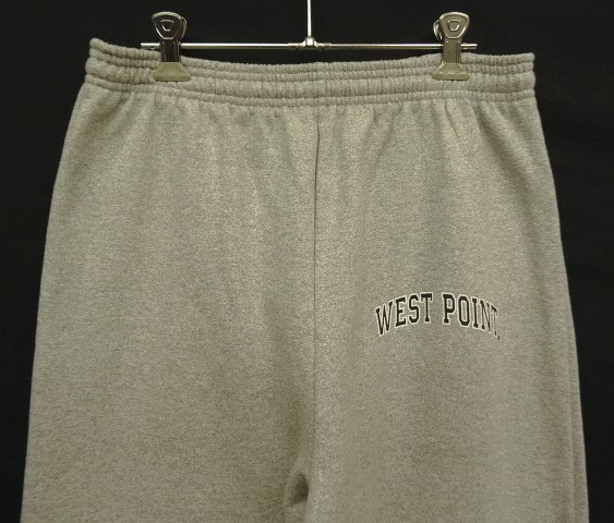 画像: 90'S THE COTTON EXCHANGE "WEST POINT" ドローコード付き スウェットパンツ ヘザーグレー USA製 (VINTAGE)