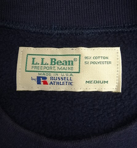 画像2: 80'S LL Bean by RUSSELL ATHLETIC 前Vガゼット スウェットシャツ ネイビー USA製 (VINTAGE)