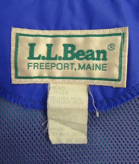 画像2: 80'S LL Bean ナイロン バギーズジャケット グリーン/ブルー USA製 (VINTAGE)