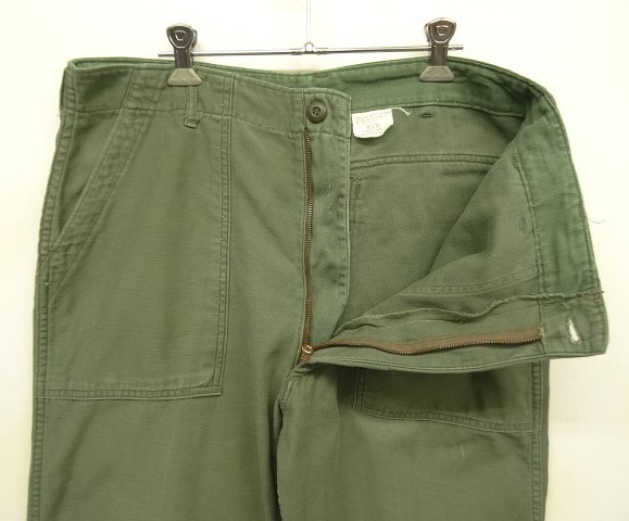 画像: 70'S アメリカ軍 US ARMY "OG107" コットンサテン ベイカーパンツ TALONジップ (VINTAGE)