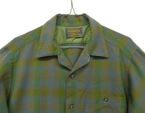 画像: 60'S PENDLETON "SIR PENDLETON" ウール 長袖 オープンカラーシャツ チェック柄 USA製 (VINTAGE)