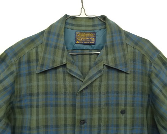 画像: 60'S PENDLETON "SIR PENDLETON" ウール 長袖 オープンカラーシャツ チェック柄 USA製 (MINT CONDITION)