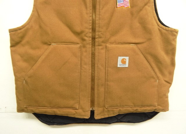 画像: 00'S CARHARTT 裏地キルティング ダックベスト ブラウン USA製 (VINTAGE)