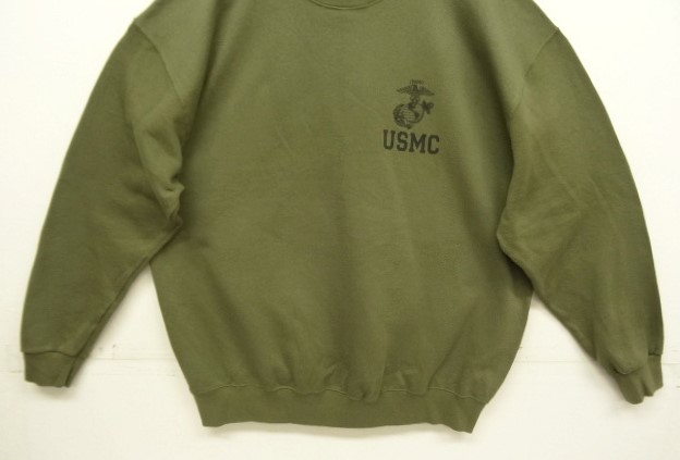 画像: アメリカ軍 USMC クルーネック スウェットシャツ オリーブ (VINTAGE)